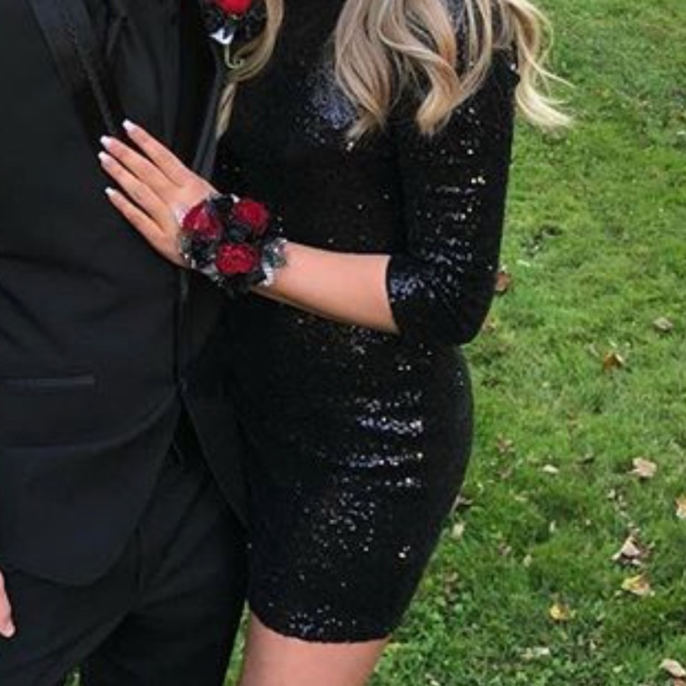 Black sequin dress
